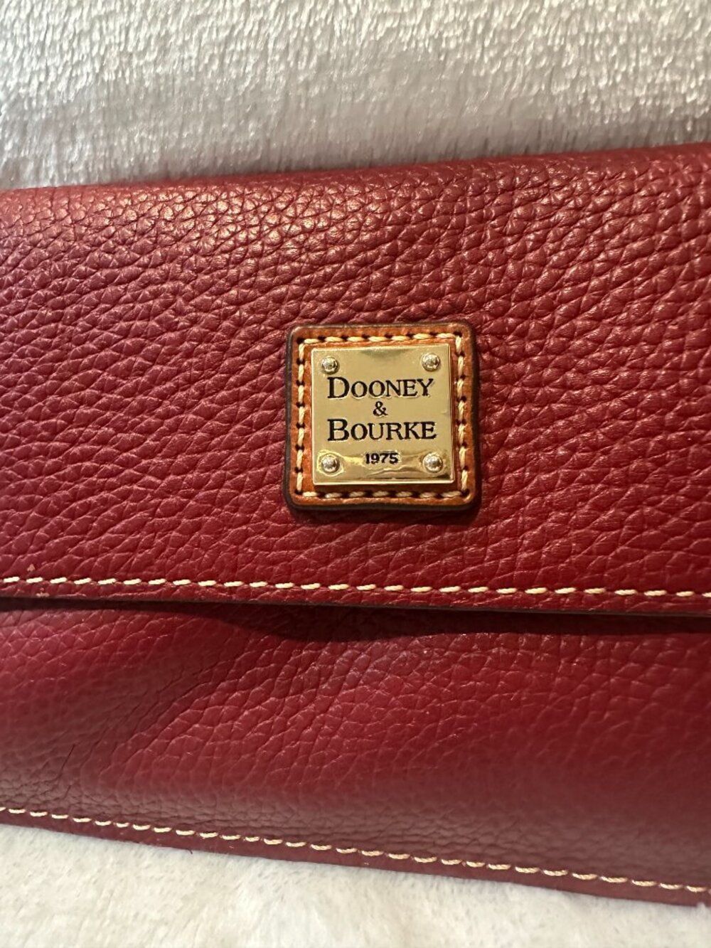 Dooney & Bourke Dark Red Wristlet with Shoulder Strap